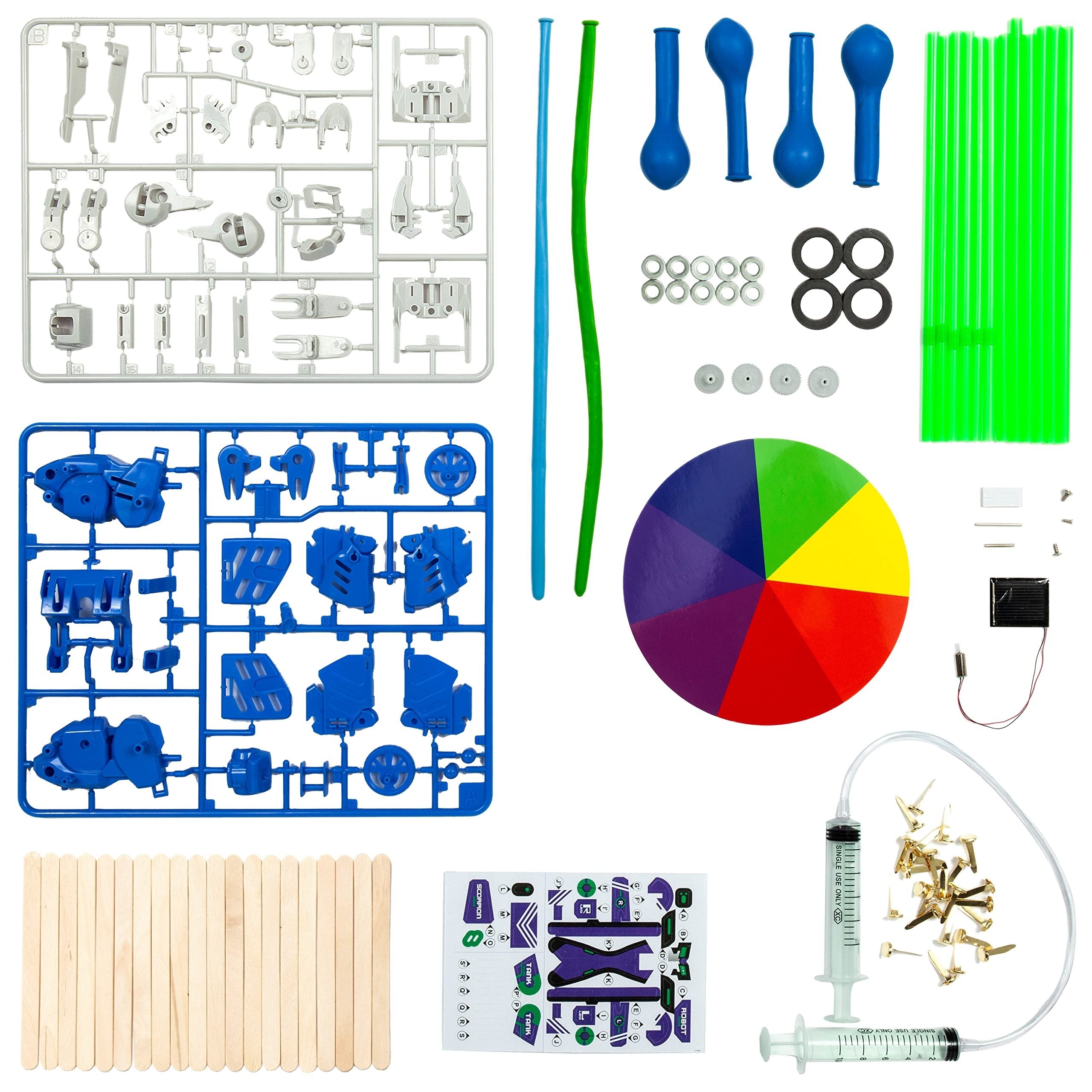 Curious Universe - Radical Robotics Science Kit - 50 Science Experiments with 95 Piece Kit - DIY Science and Robotics for Kids - Build Rocket Car - Create Robot - STEM Skills for Kids Aged 8 to 14