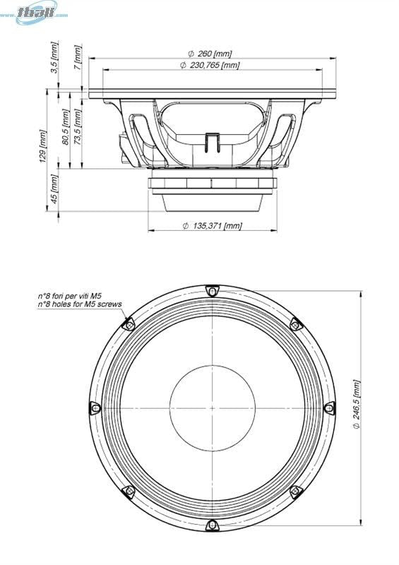 Eighteen Sound 10NW750-8 Neo Mid Bass 10-inch State of The Art Low Frequency Woofer with Neodymium Magnet Structure