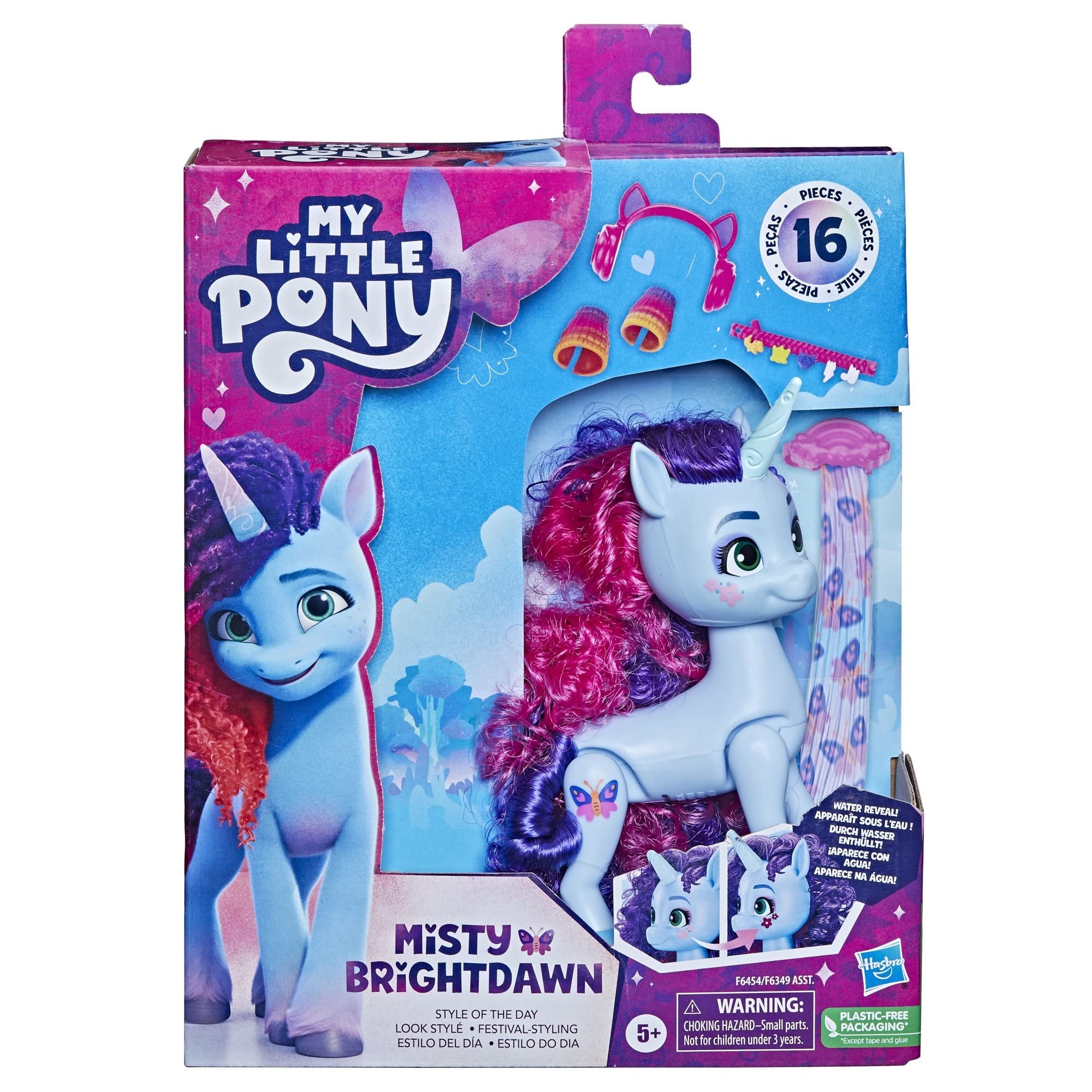 My Little Pony Toys Misty Brightdawn Style of The Day, 5-Inch Hair Styling Dolls, Toys for 5 Year Old Girls and Boys