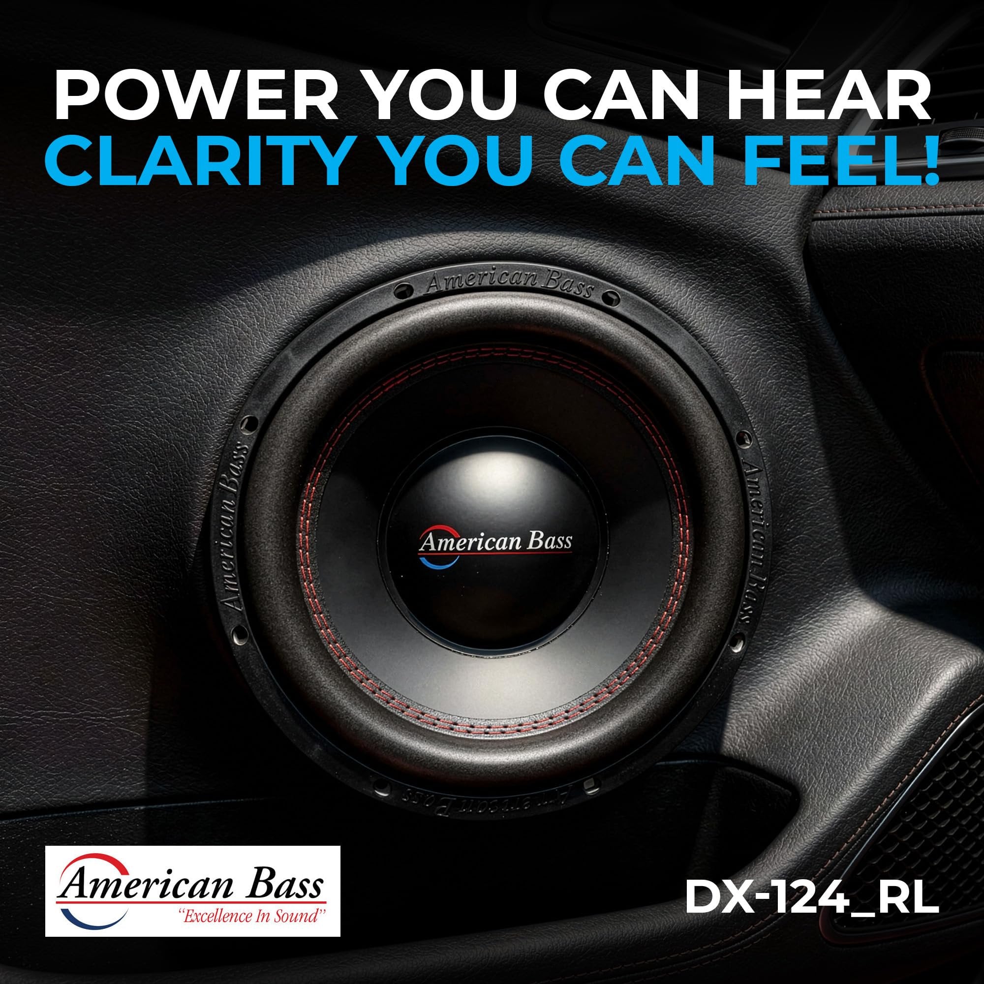 American Bass DX Series 12" Car Subwoofer, 600W Peak / 300W RMS, 4 Ohm Car Audio Subwoofer, Non-Pressed Paper Cone, Hi-Temp Voice Coil, Heavy-Duty Steel Basket, Deep Bass for Car Audio Systems