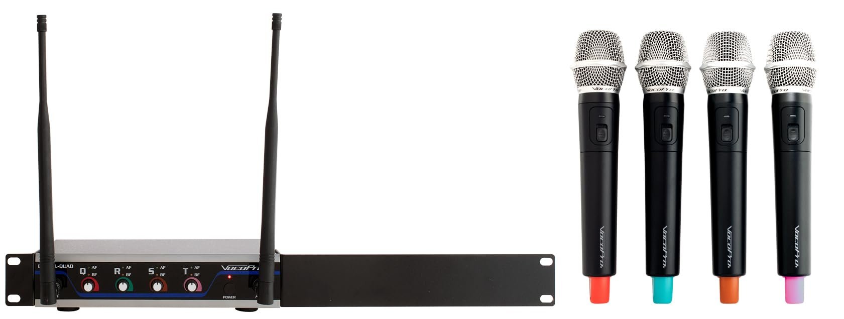 VocoPro Four Channel UHF Wireless Mic System with Handheld Mics