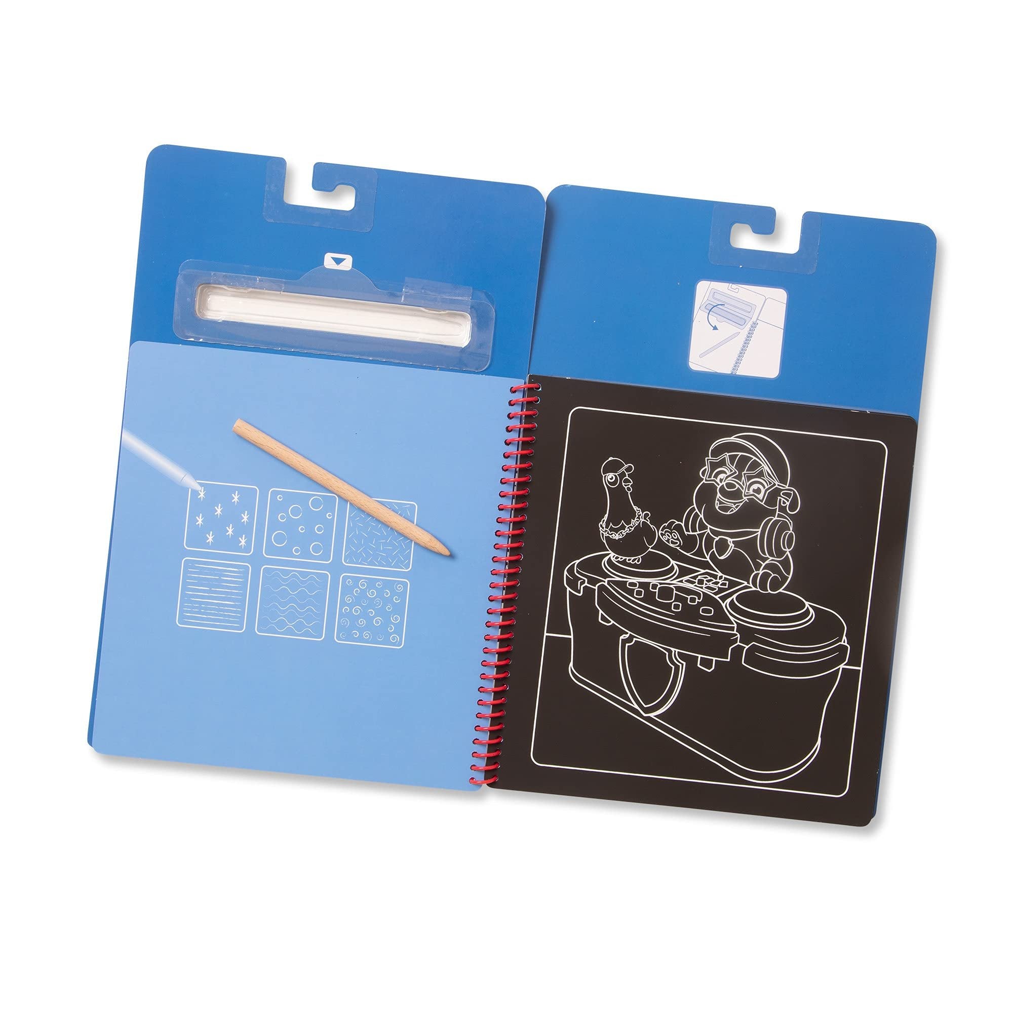 Melissa & Doug PAW Patrol Scratch Art Pad - Chase Colour Reveal Travel Activity Pad