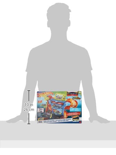 Hot Wheels Let's Race Netflix City Toy Car Track Set, Colour Changing Tunnel Car Wash with 1 Colour Changing Vehicle in 1:64 Scale HTN80