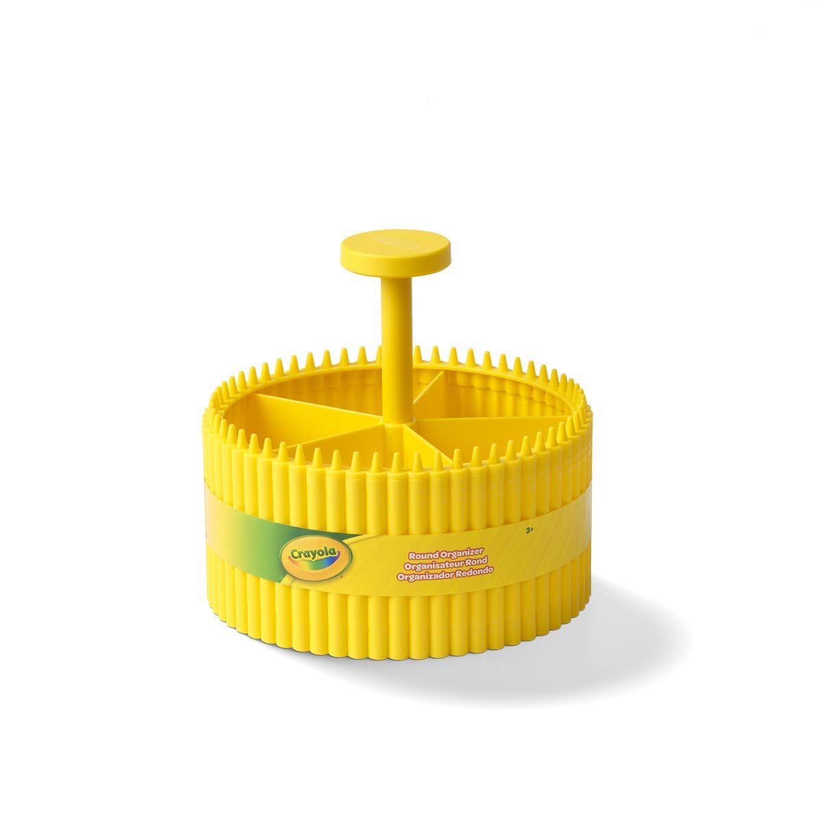 Crayola Round Storage Organizer - Creative Kids Desk Organizer With 5 Sections For Storing Pens, Pencils, Crayons And Other School/Office Supplies, Dandelion, Kids 3+ Years
