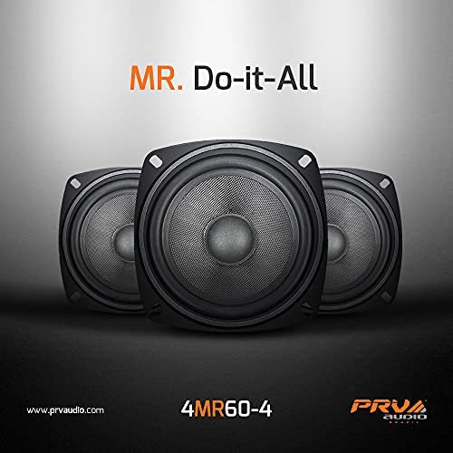 PRV AUDIO 4 Inch Midrange Speaker 4MR60-4, 60 Watts Program Power, 4 Ohm, 30 Watts RMS Power Pro Audio Loudspeaker (Single)