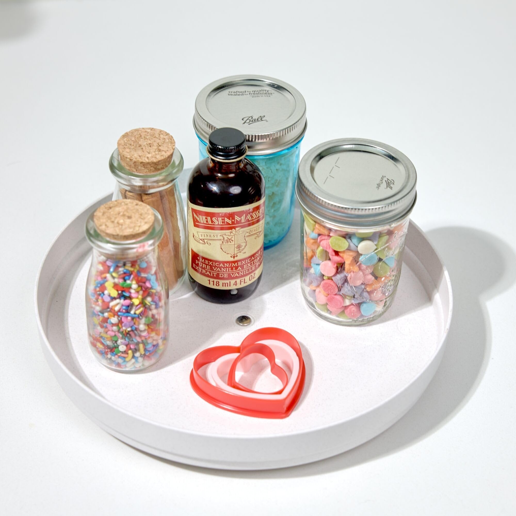 iDesign Recycled Plastic Lazy Susan Turntable Organizer, The Rosanna Pansino Collection – 10.03” L x 10.03” W x 1.73” H, Coconut