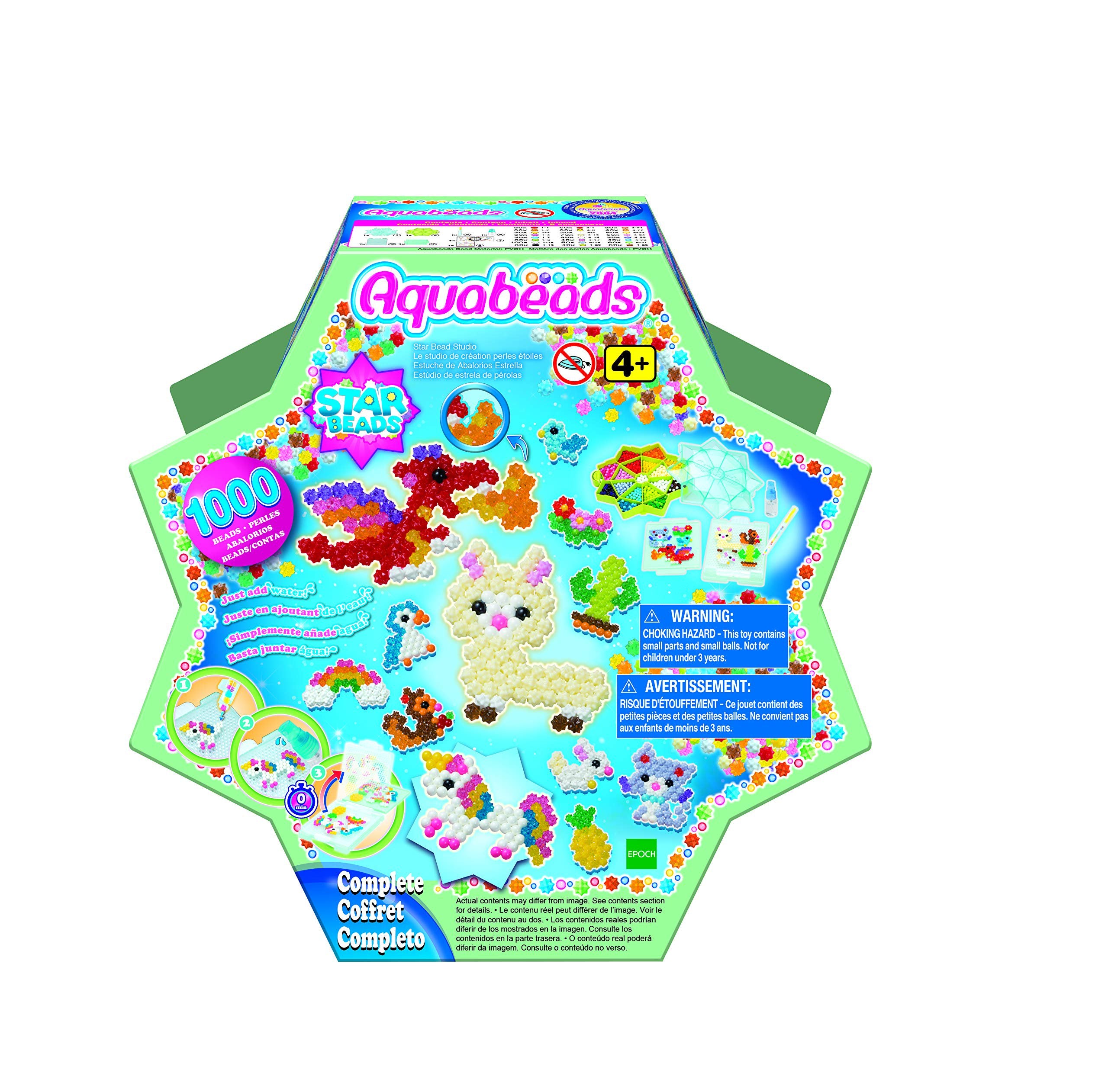 Aquabeads Star Bead Studio - Complete Arts & Crafts Bead Kit for Kids Ages 4+ - Over 1,000 Beads, Including Star Beads and Double Sided Bead Pen Tool