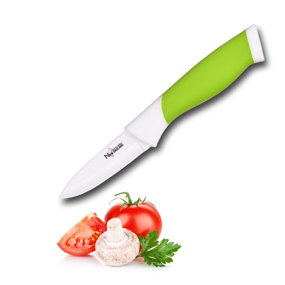 New England Cutlery Ceramic Paring Knife, 3", Green