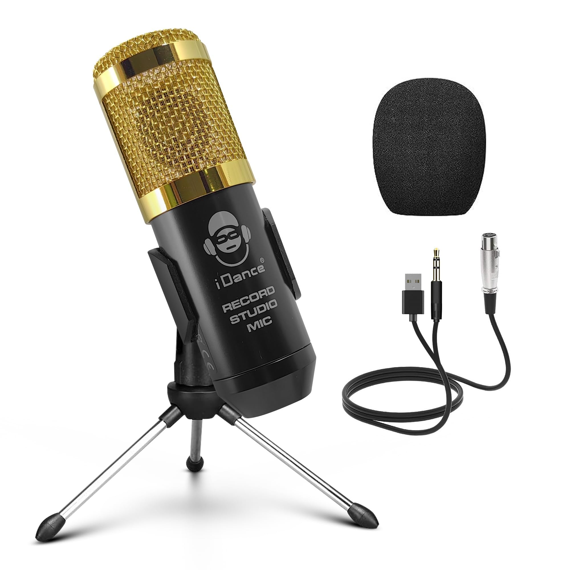 iDance Professional Vocal Transducer Condenser Microphone, Plug & Play Studio Recording Microphone for PC Computer, Gaming, Podcast, Broadcast Streaming, and YouTube, Multipurpose USB Condenser