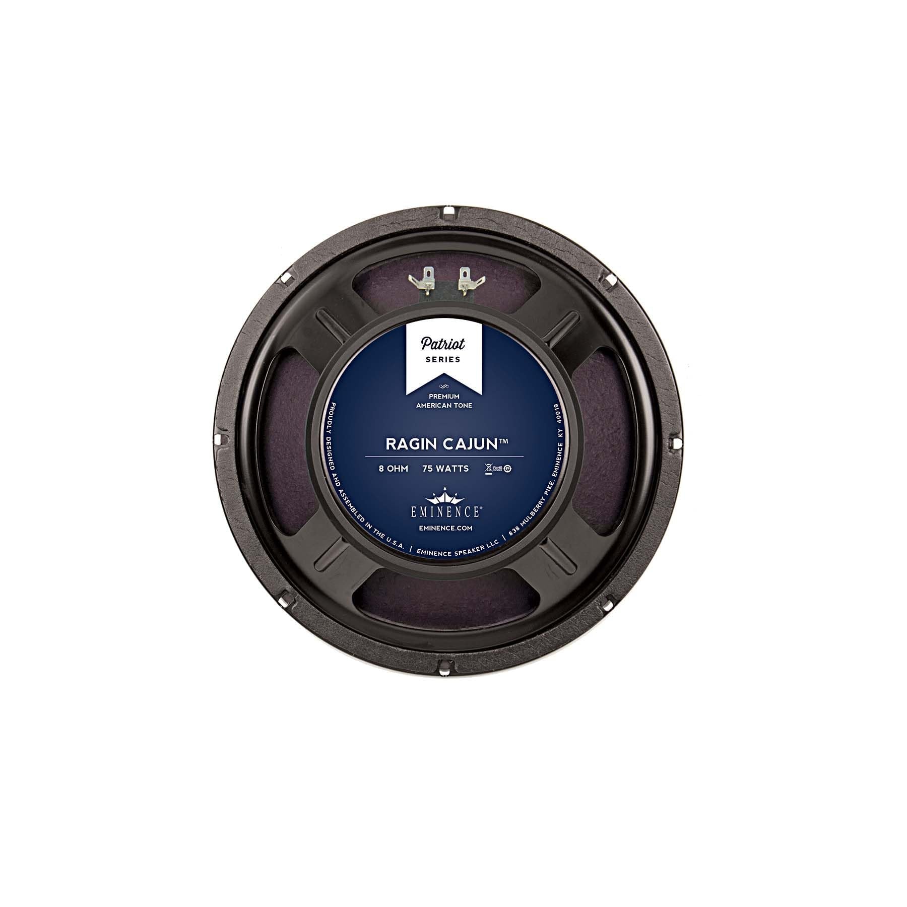 EMINENCE Patriot Ragin Cajun 10" Guitar Speaker, 75 Watts at 8 Ohms, Black, (RAGINCAJUN)
