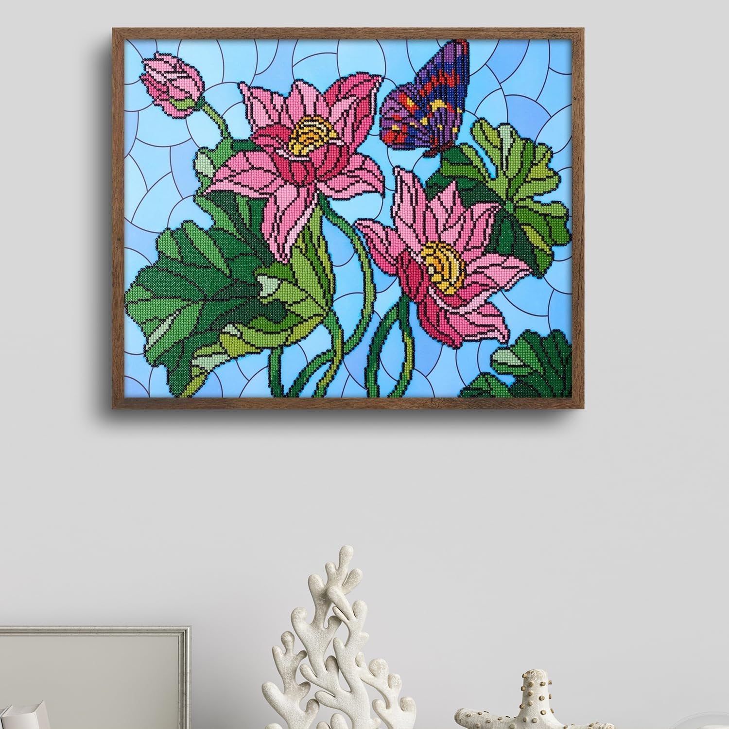 Leisure Arts DIAMND Art KIT 16X20 SG, Stained Glass Flower