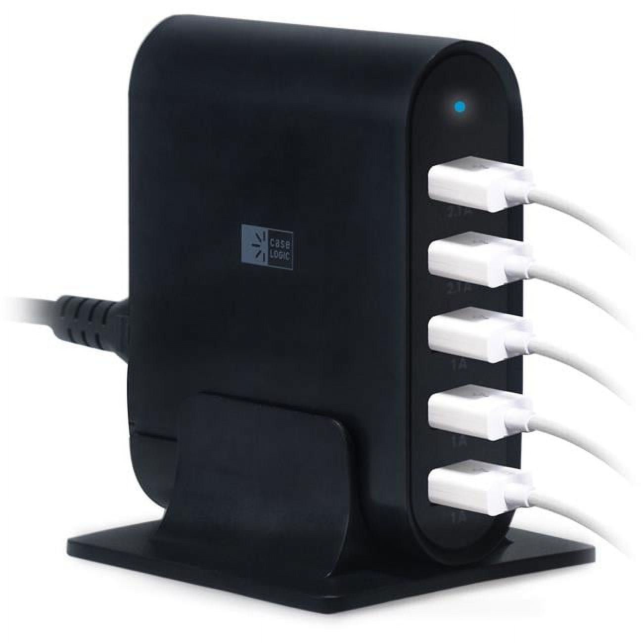 Bytech CLCS05100SILVER 5 Port Wall Charging Station, Black