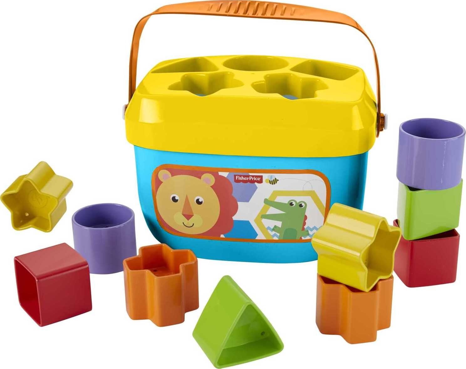 Fisher-Price Baby’s First Blocks Shape-Sorting Toy, Set of 10, for Infants 6+ Months