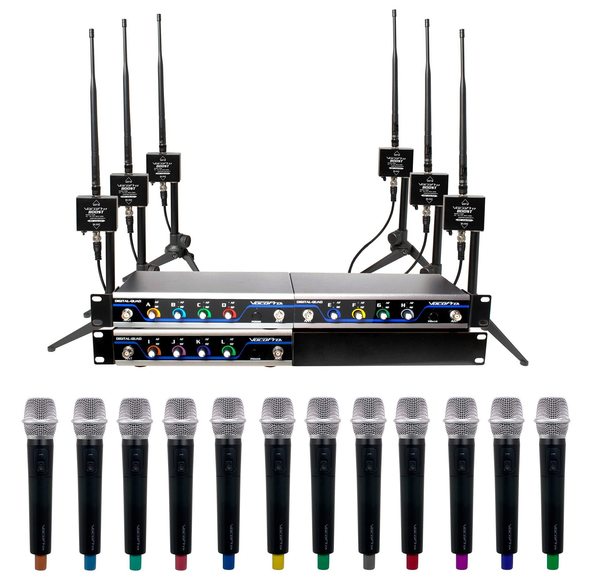 VocoPro, 16 System, coaxial, BOOST-ACAPELLA-12-600ft. Long-Range Digital, Wireless Microphone Package (BOOST-ACAPELLA-12)