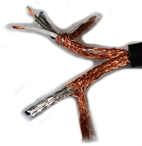 DEEJAYLED Premium Quality 100 Feet Of Raw Copper Braid Shielded RCA Signal Cable Four Channel Two Conductor All Copper Stranded Cable