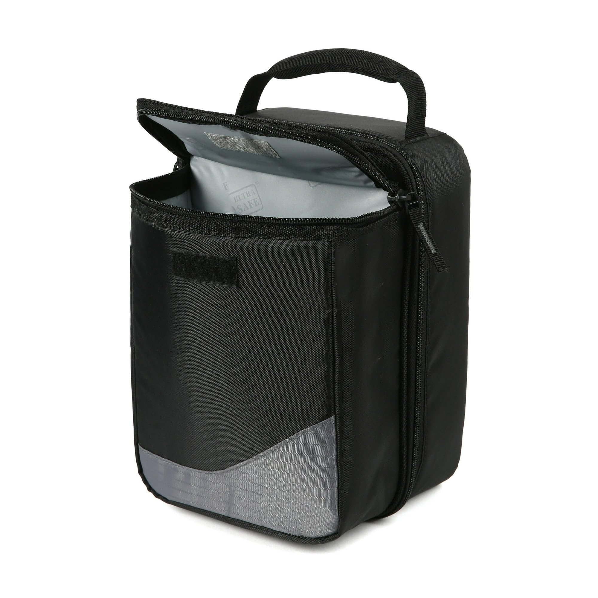 Arctic Zone Expandable HardBody Lunch Box, Black/White | Insulated Upright Cooler with Hard Liner, Adjustable Divider, Easy Clean, Leak-Resistant