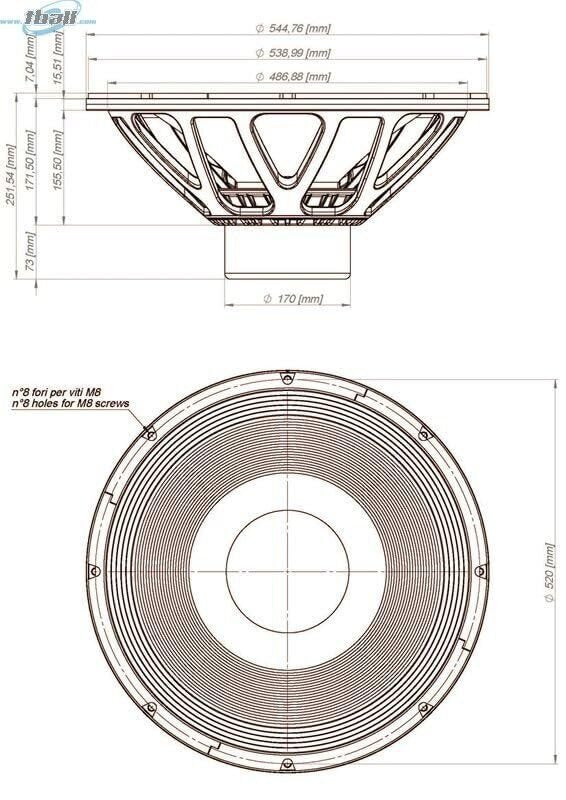 Eighteen Sound 21NLW9601.8 LF Driver 21-inch Extended LF Neodymium Transducer...