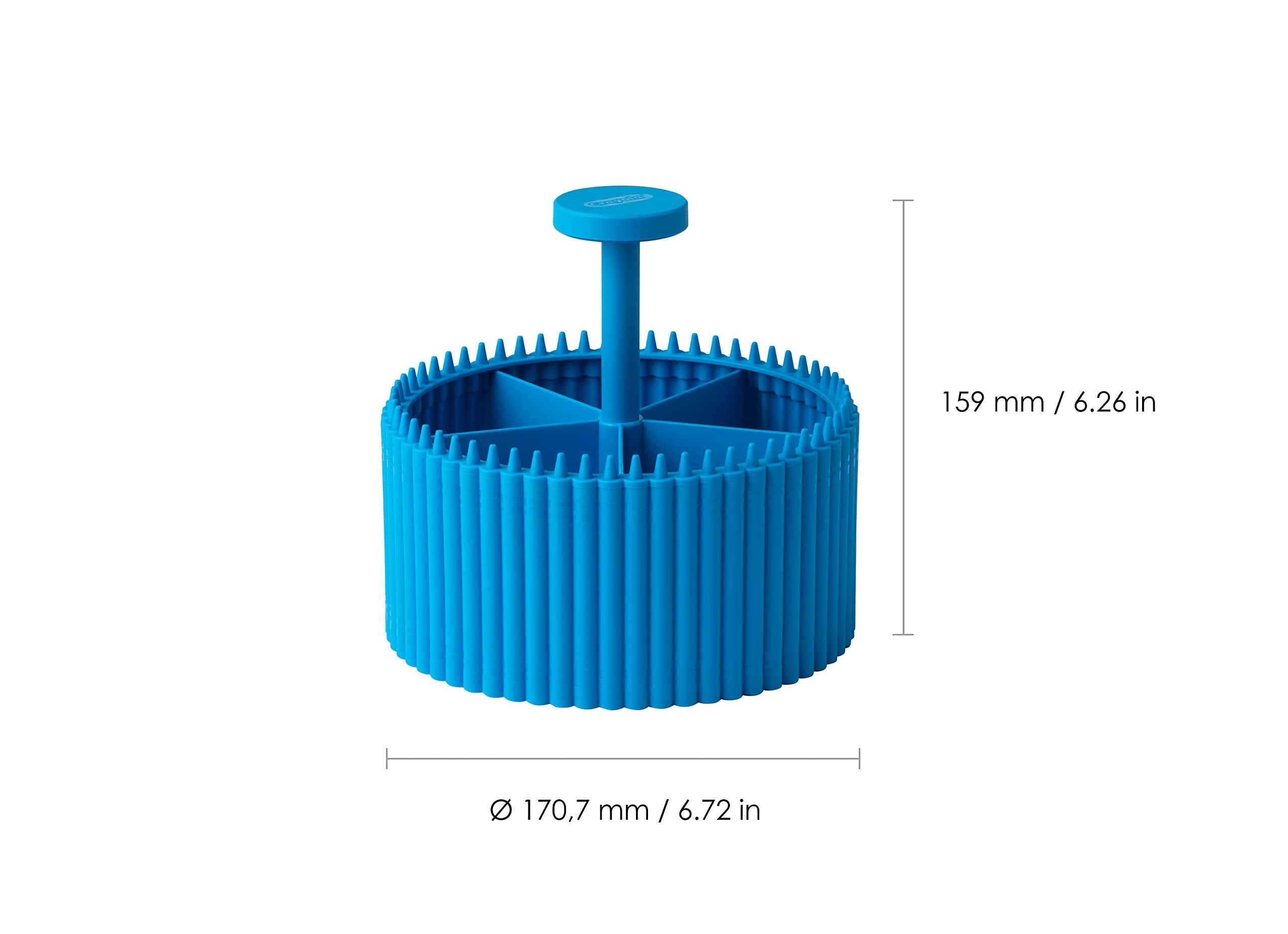 Crayola Round Storage Organizer - Creative Kids Desk Organizer with 5 Sections for Storing Pens, Pencils, Crayons and Other School/Office Supplies, Cerulean, Kids 3+ Years