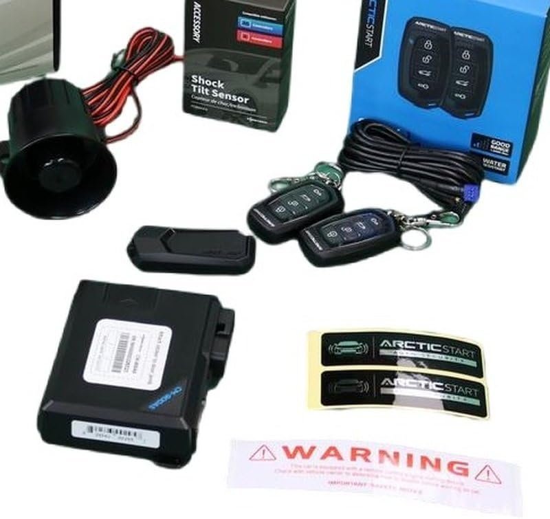 Arctic Start ARX905AS Universal Remote Starter + Car Security System 1500' Max Range Water Resistant Dual-Stage Shock Impact Built-in Accelerometer Turbo Timer
