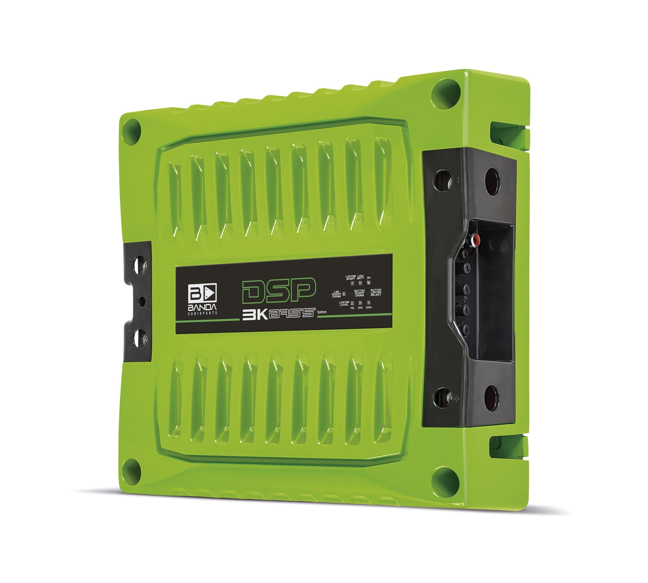 BANDA Audioparts DSP3K1GREENBASS Band Amplifier Module 3k1 3000wrms 1-Ohm 1 Channel Car Audio Amp DSP BASS Model with 3 Limiter Integrated Level Positions - DSP3K1GREEN