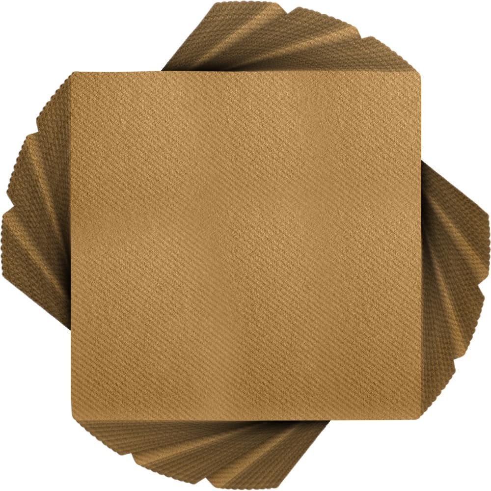 Premium Gold Quilted Cloth-Like Dinner Napkin - 1/4 Fold (Pack of 30) - Absorbent Paper Napkin - Perfect for Any Occasion