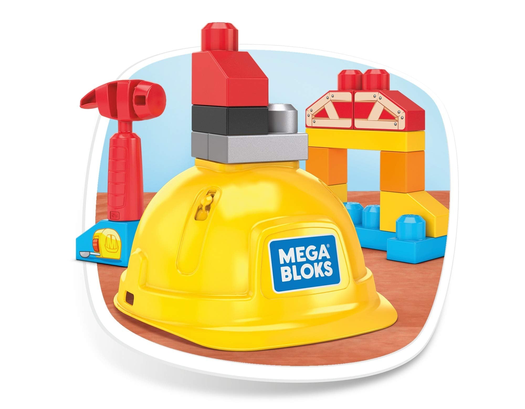 Mega Bloks Lil’ Building Toolkit Preschool Building Set with Hammer