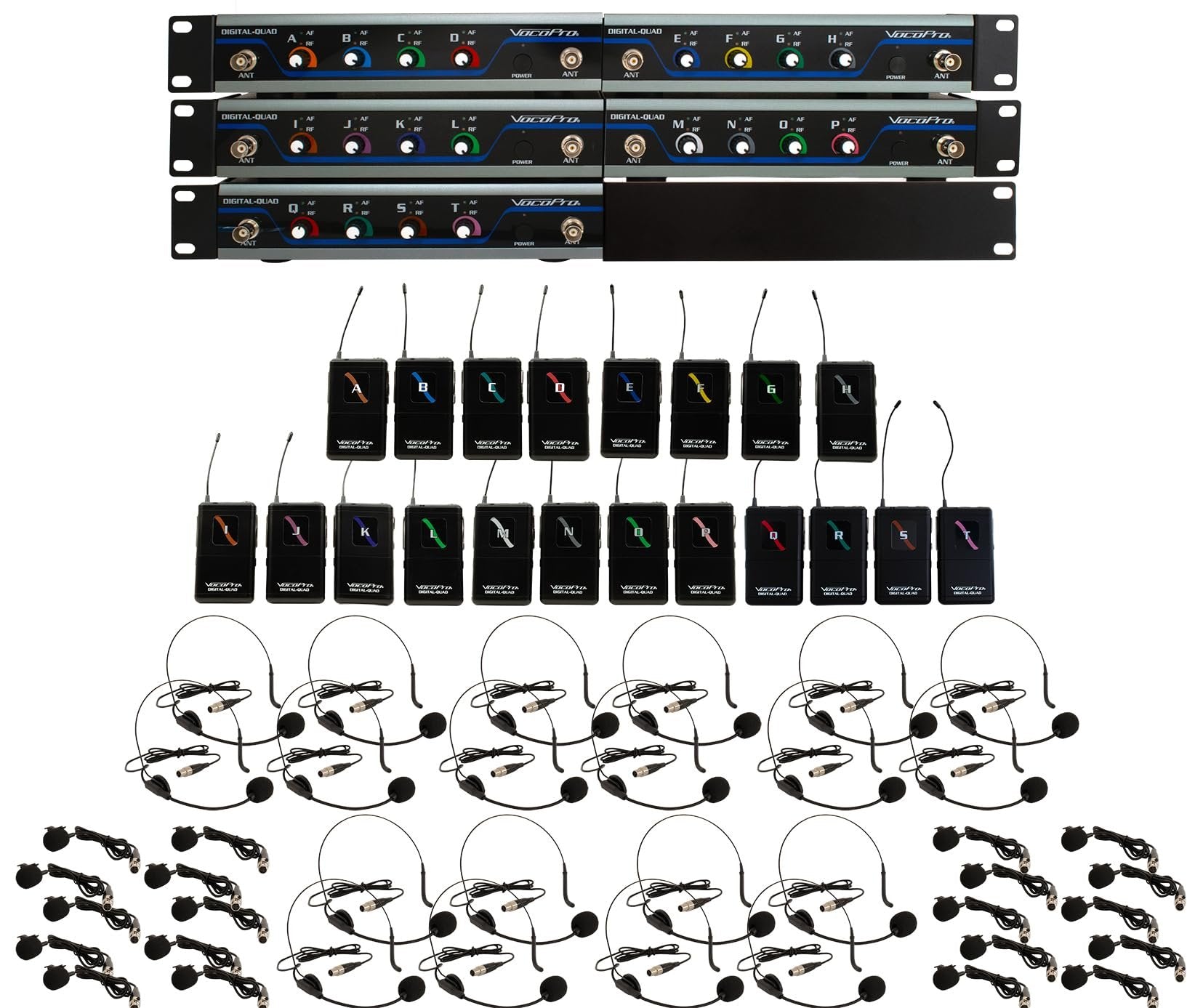 VocoPro DIGITALPLAY20 20 Channel UHF WL Headset/Lapel Microphone System