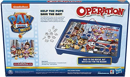 Operation Game: Paw Patrol The Movie Edition Board Game for Kids Ages 6 and Up, Nickelodeon Paw Patrol Game for 1 or More Players