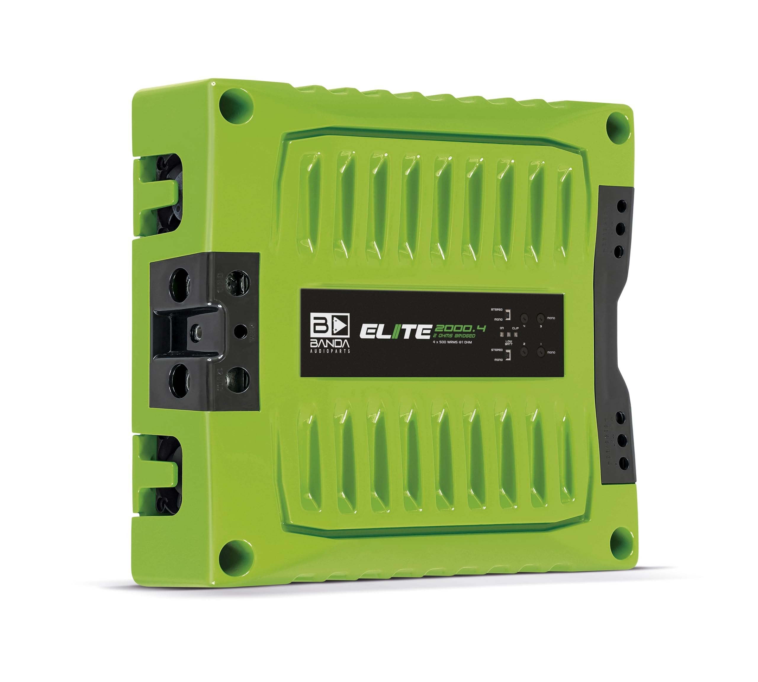 4-Ch. Vehicle Audio Bass Amplifier - 500 Watts High-Powered Mono Bass Amplifier w/Subsonic Filter & Low Pass Filter Stable at 1 ohm, LED Indicators, Sound Specialization, Red - Banda 2000.41OHMRED