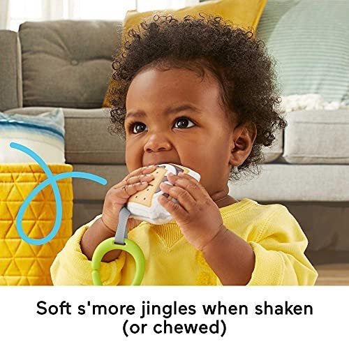 Fisher-Price S'more Fun Camping Gift Set, 3 outdoor-themed baby toys and teether for infants ages 3 months and up