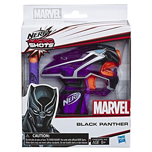 Nerf Black Panther Microshots Marvel Toy Blaster - Includes 2 Official Elite Darts - for Kids, Teens, Adults