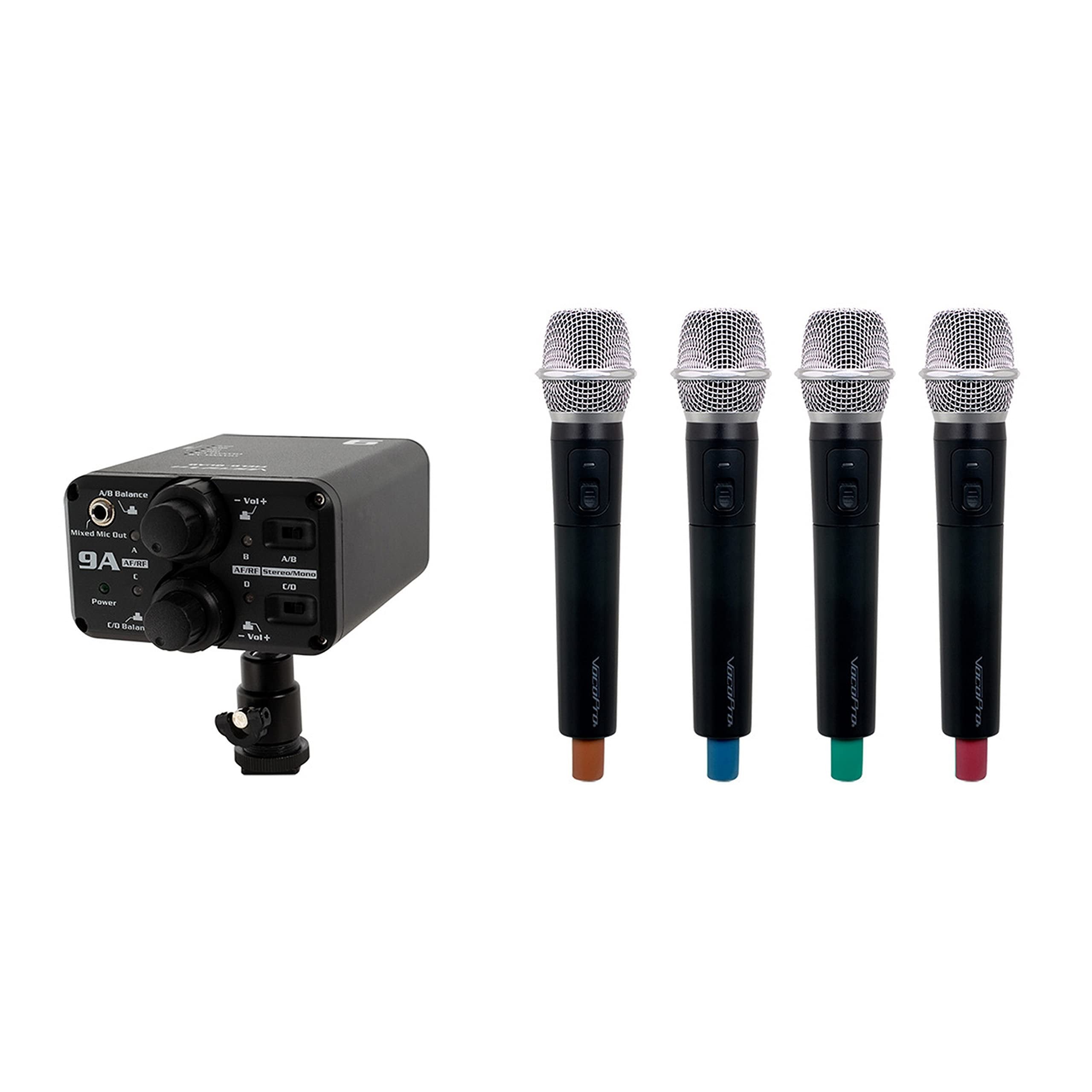 VocoPro - Portable Quad Handheld Field/Camera-Mountable Wireless Microphone System. (VCOFIELD-Quad-H1)