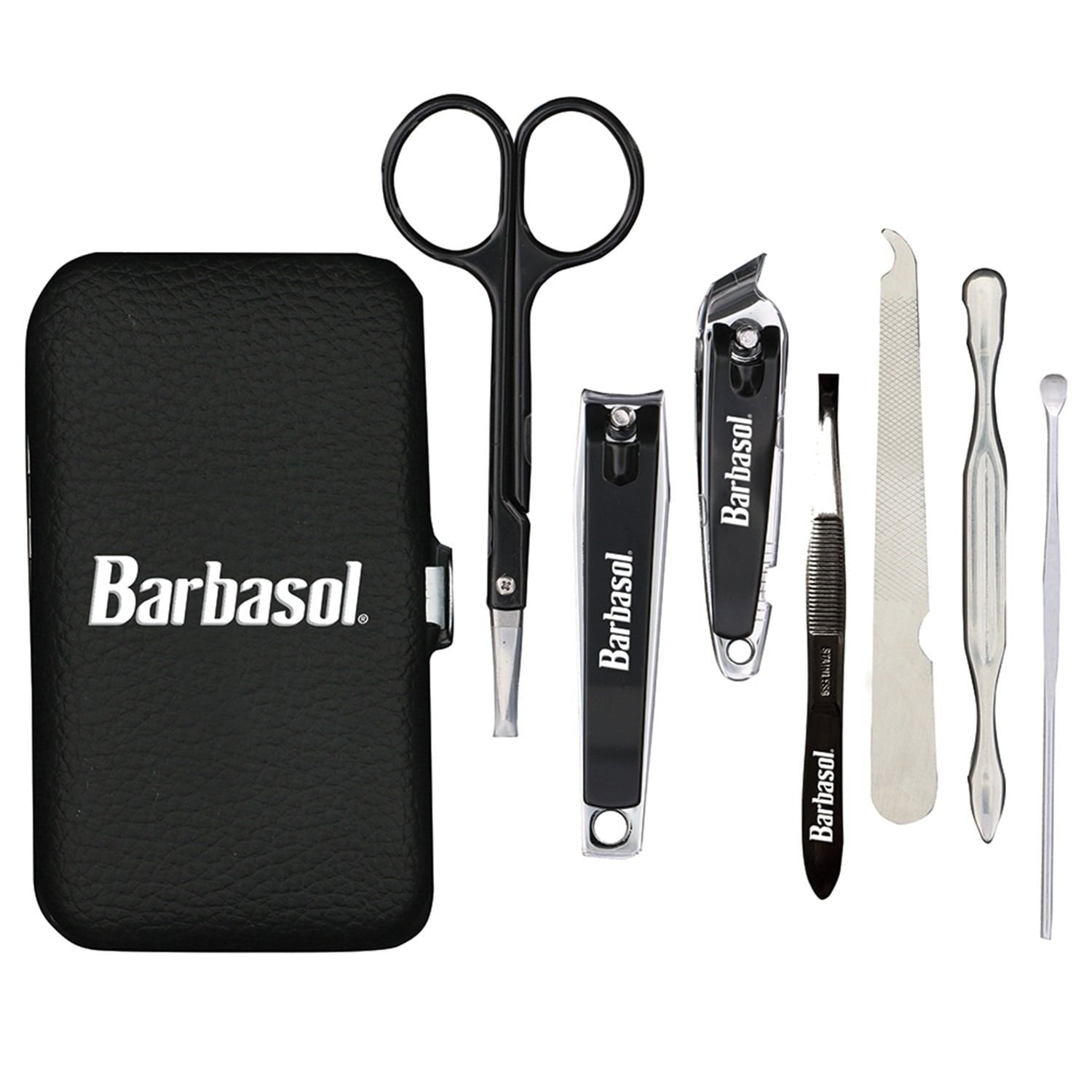 Barbasol Silver 8-Piece Travel Manicure Set - Compact and Stylish Grooming Kit