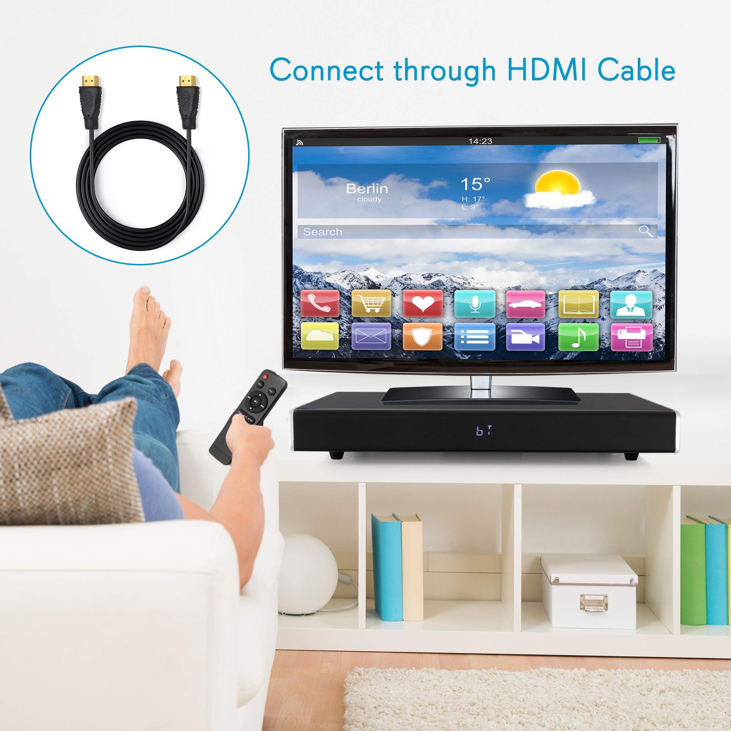 Pyle PSBV830HDBT Home Theater Speakers, TV Sound Bar Sound Base Bluetooth Wireless Speaker