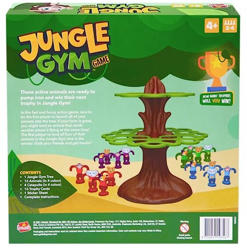 Goliath Jungle Gym Game - Fast-Flinging Flying Animal Game - Ages 4 and Up, 2-4 Players