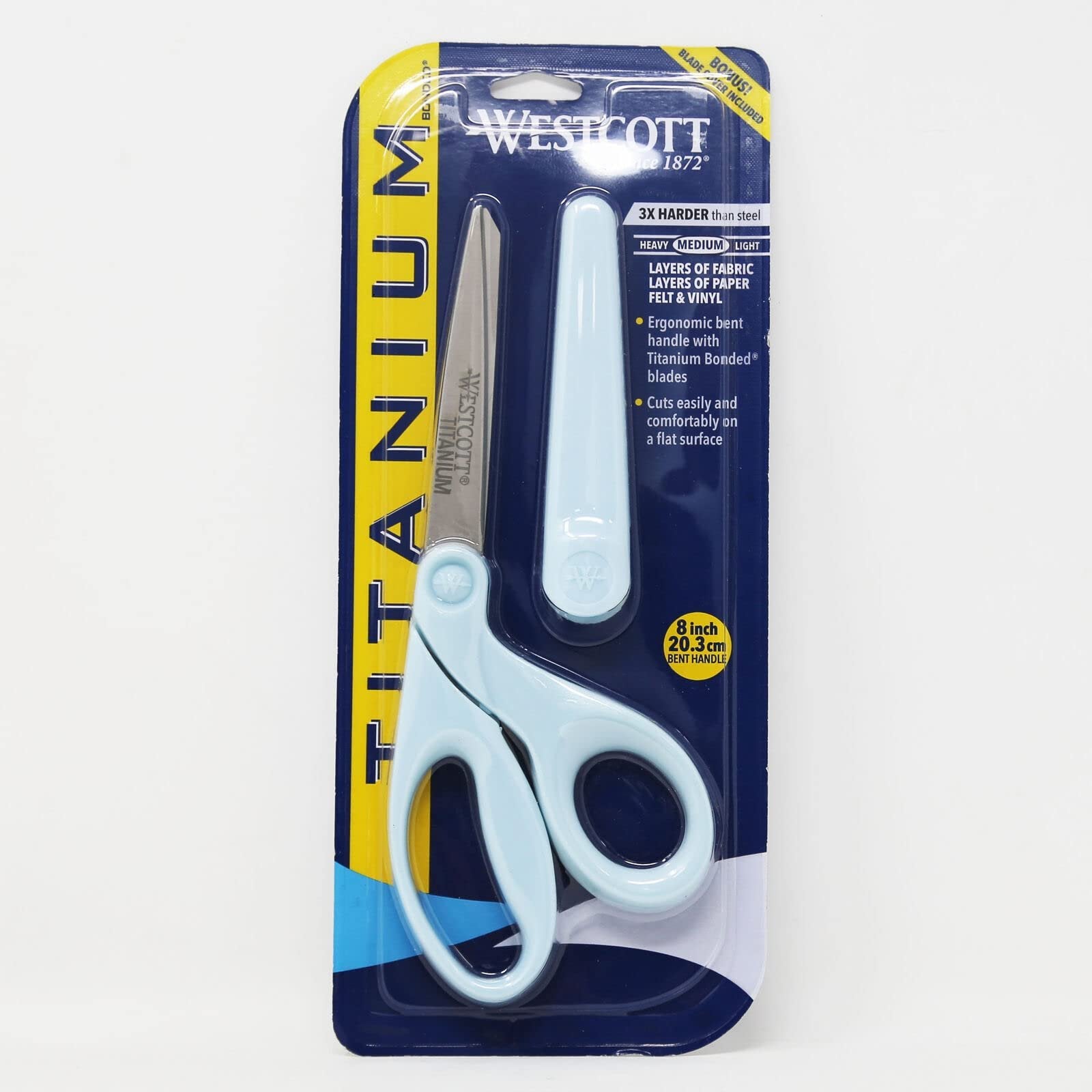 Westcott 8" Bent Handle Medium Duty Fabric Cutting Shear 17741