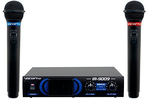 VocoPro Infrared Dual Wireless Microphone System, Black, IR-9009-2 (IR90092)