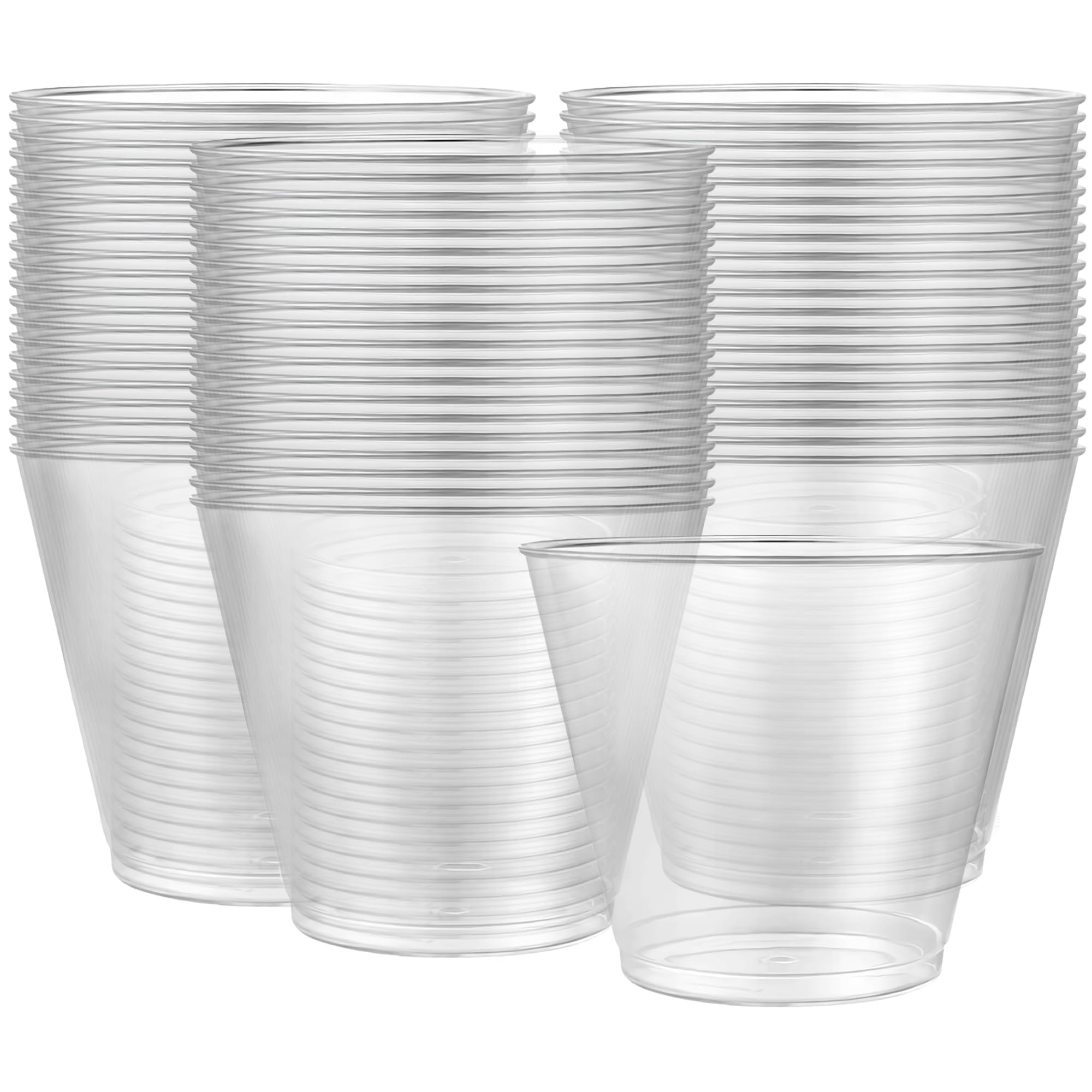 Clear Deluxe Plastic Tumbler - 1oz (Pack Of 50) - Premium Disposable Party Cups - Perfect For Events & Celebrations