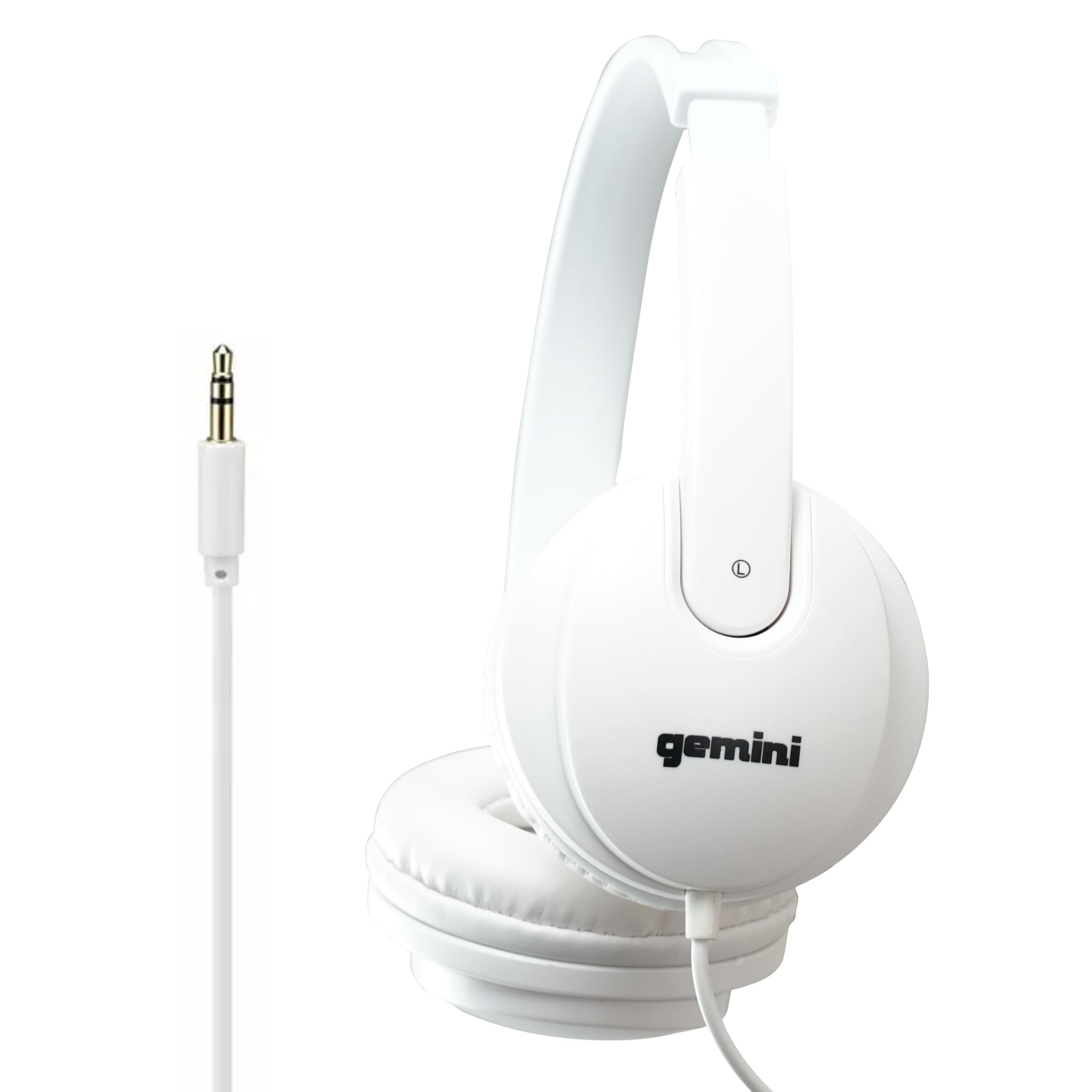 Gemini Sound DJX-200 White Professional DJ Headphones - Over-Ear Monitor with 40mm Drivers, Ultra-Comfort Ear Cups, Noise Isolation, Lightweight Design for DJing, Gaming, Podcasting, Music Production