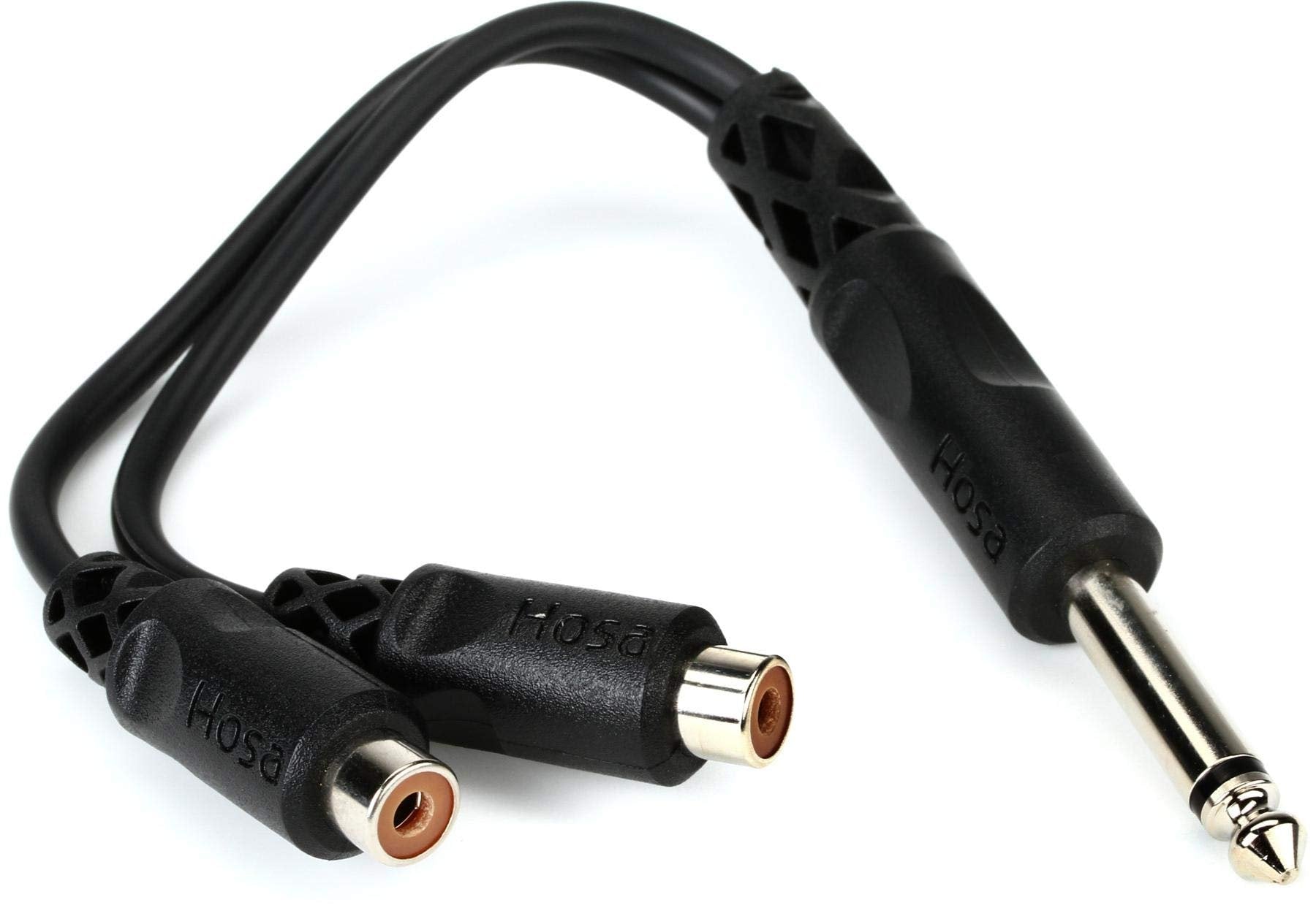 Hosa YPR-103 1/4" TS to Dual RCAF Y Cable