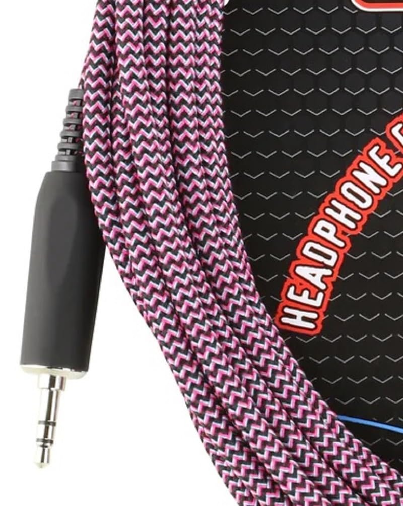 PIGHOG PHX3520RPP 20-feet Headphone Extension Cable TRS 3.5mm Female to TRS 3.5mm Male Woven Exterior Heavy Duty Molded Connectors Riviera Purple