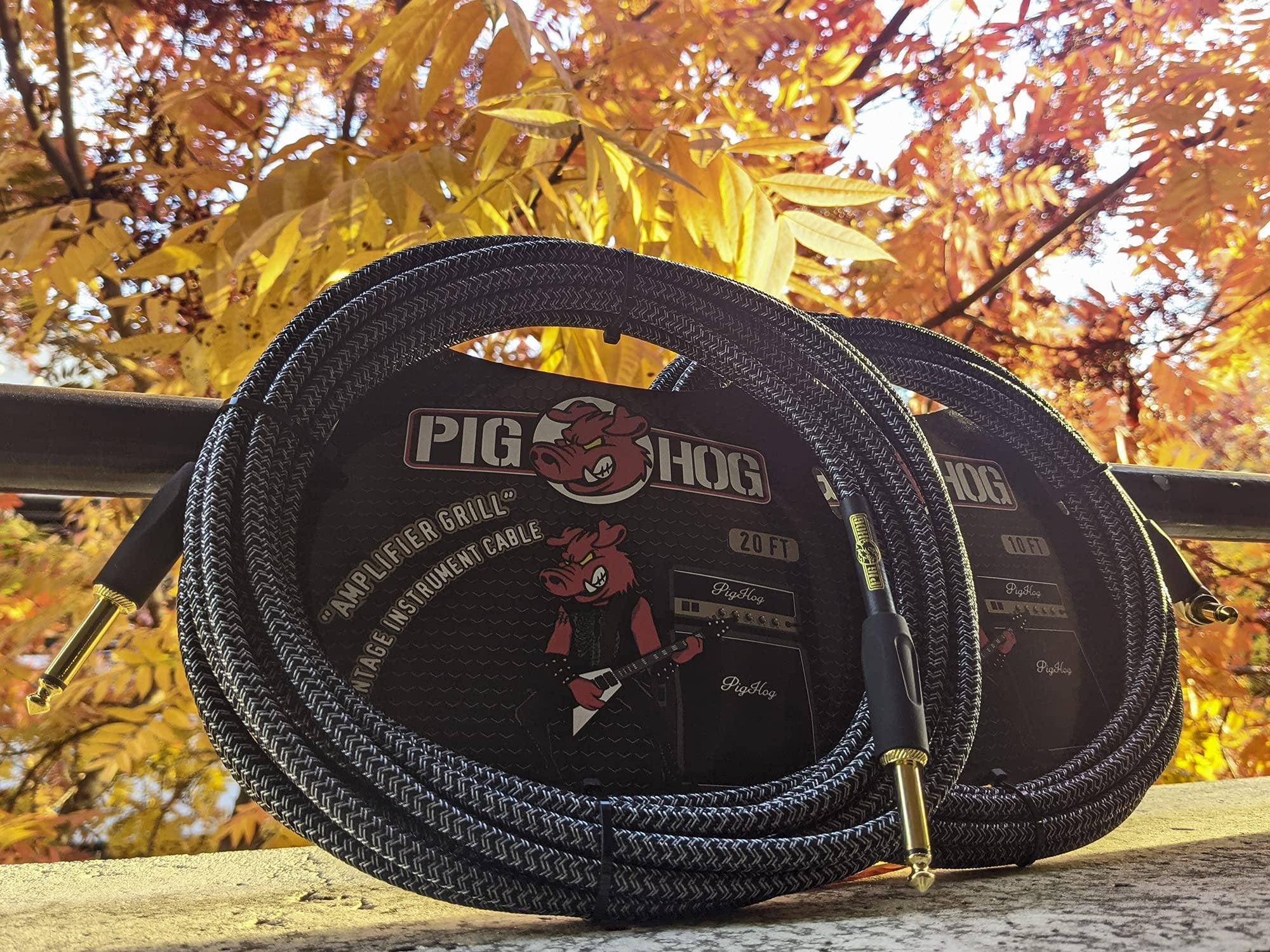 Pig Hog Vintage Serie Instrumentenkabel, Amplifier Grill, 3m/10ft, 6.35 (1/4”) auf 6.35 (1/4”), Hochwertige Qualität, Gewebt