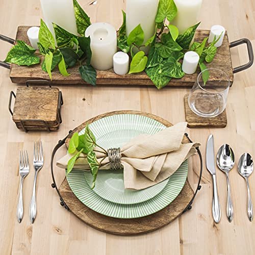 Godinger 20 Piece Flatware Set with 4 Dinner Forks, 4 Salad Forks, 4 Tablespoons, 4 Teaspoons and Knifes, 18/0 Stainless Steel Unica, Set of 4