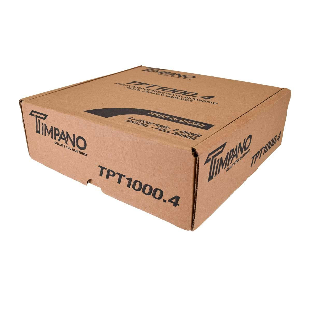 Timpano TPT-1000.4 Compact 4 Channel Car Audio Amplifier – 4 x 260 Watts at 2 Ohms – High Power Stereo 12 Volts Full Range Class D Amp Bridgeable
