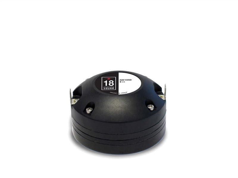 18 Sound ND1050-8 HF Compression Neo Driver 1-inch Exit Throat 50 Watts Rms 100 Watts Peak 8-Ohm Motorcycle Car Pro Audio Component Sound Speaker 1.75 inch Voice Coil