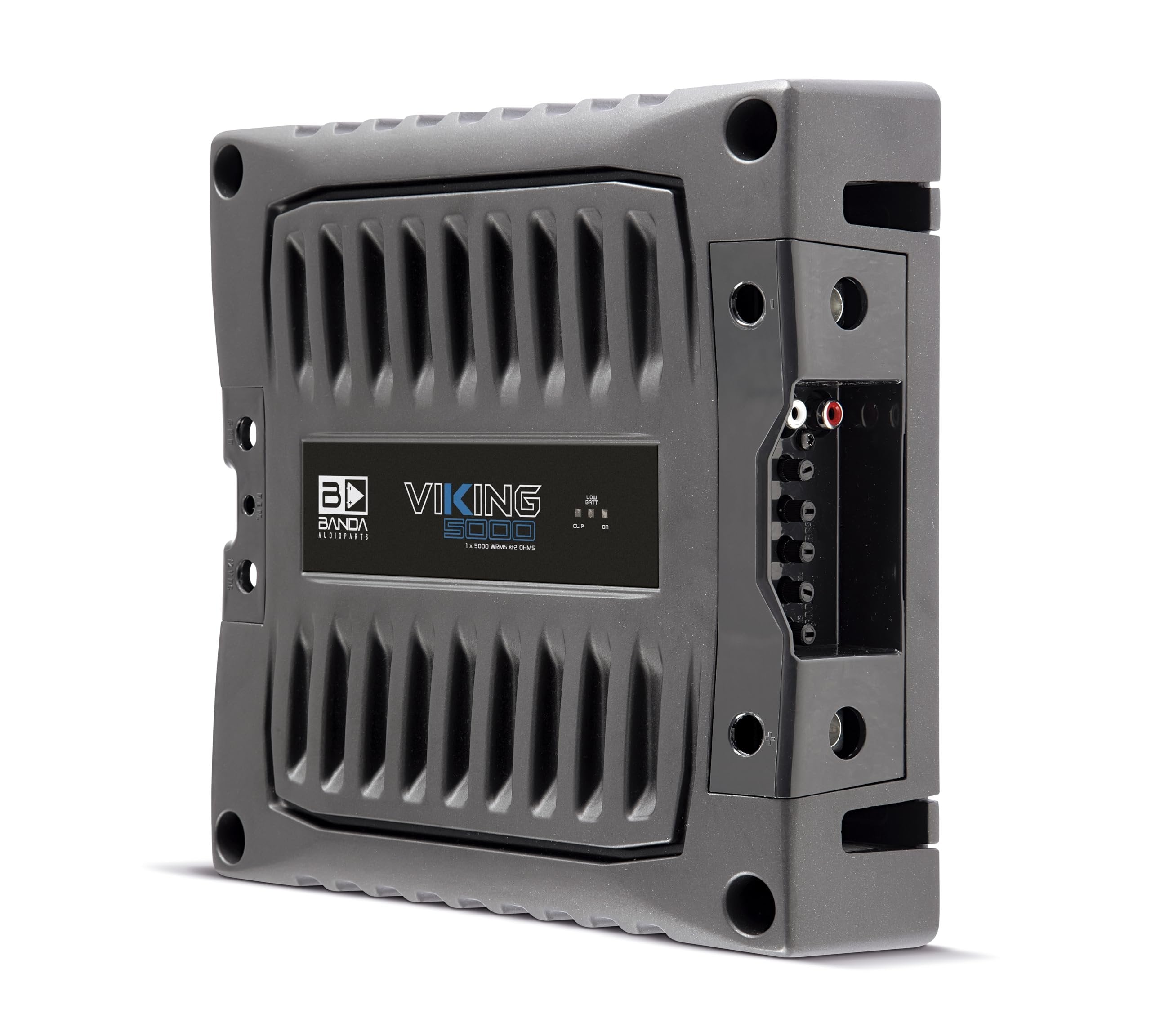 BANDA Audioparts VIKING5000.2 Car Audio Mono Amplifier 2-Ohm 1-Channel 5000 Watts Max with Bass Boost Highpass Filter and Low Pass Filter