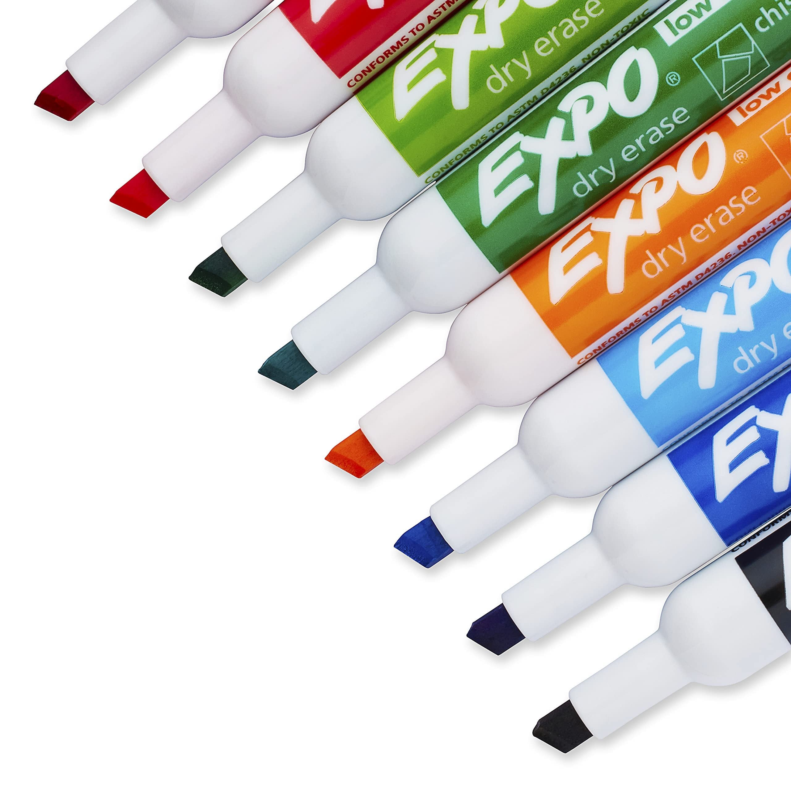 EXPO 1743032 Low-Odor Dry Erase Markers, Chisel Tip, Fashion Colors, 8-Count