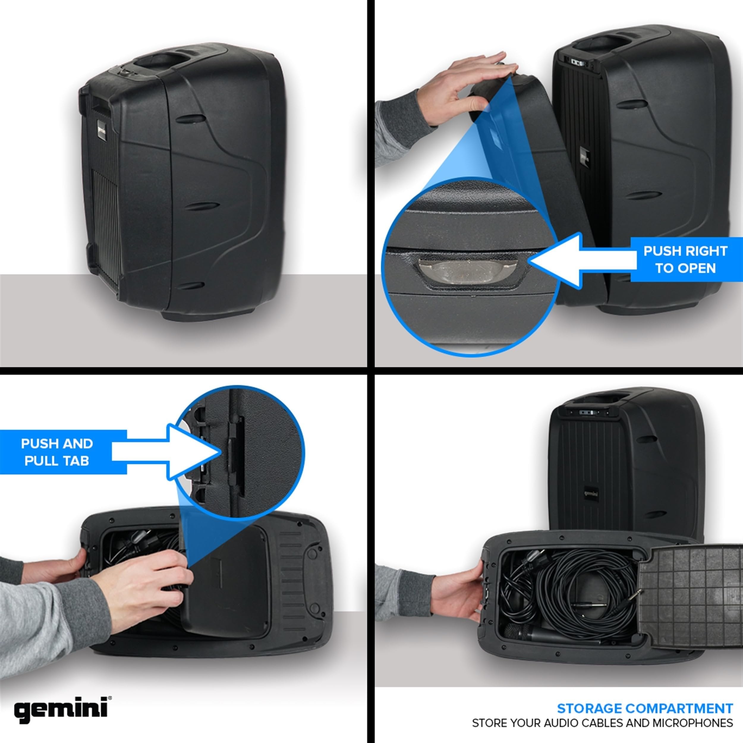 Gemini Sound ES-210MXBLU - Ultra-Portable Professional PA System with Dual 10" Speakers, Built-in Mixer, Bluetooth Streaming, Ideal for DJs, Musicians & Podcasters