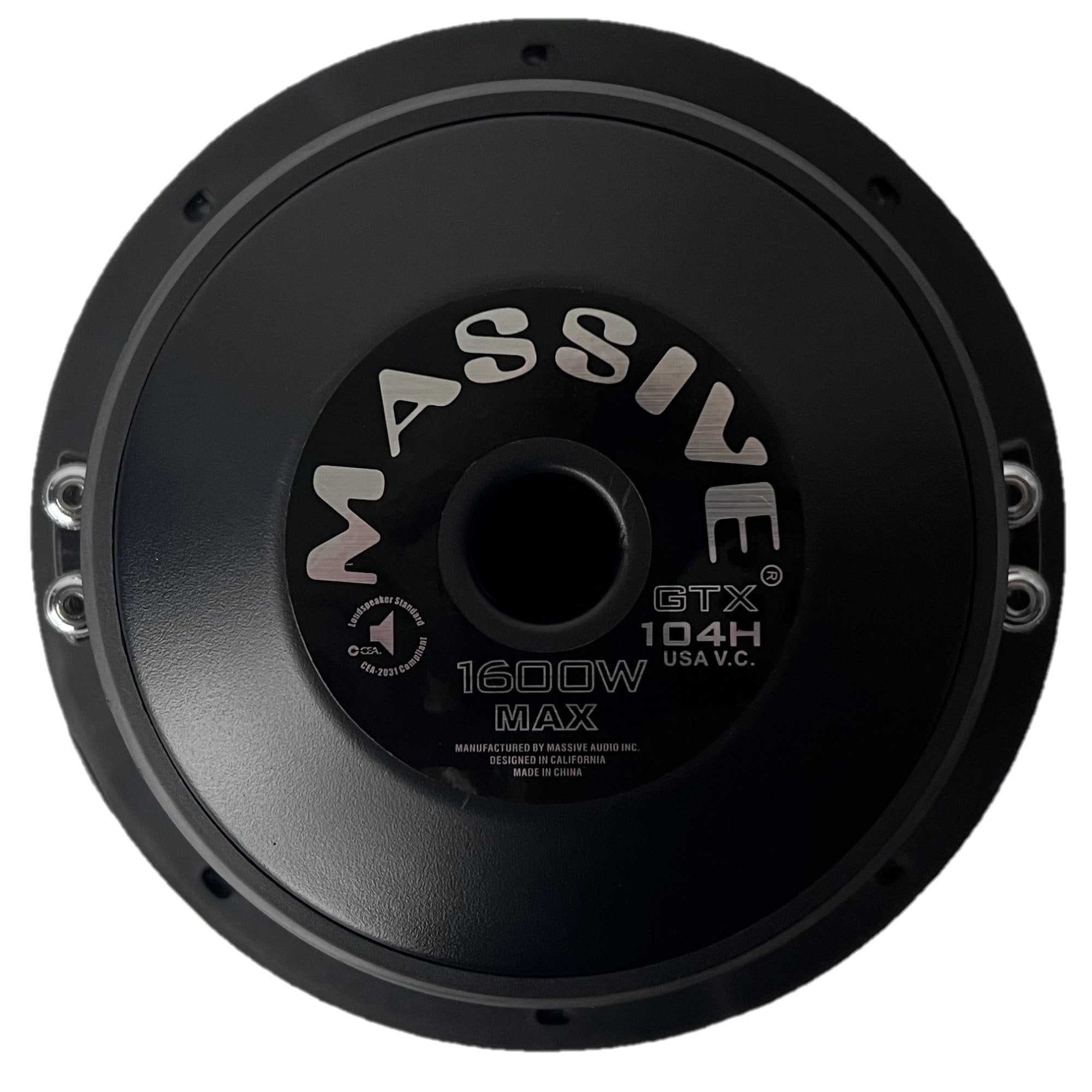 Massive Audio GTX104H - 10" 800 Watts RMS / 1600w MAX Dual 4 Ohm Subwoofer for Controlled deep bass