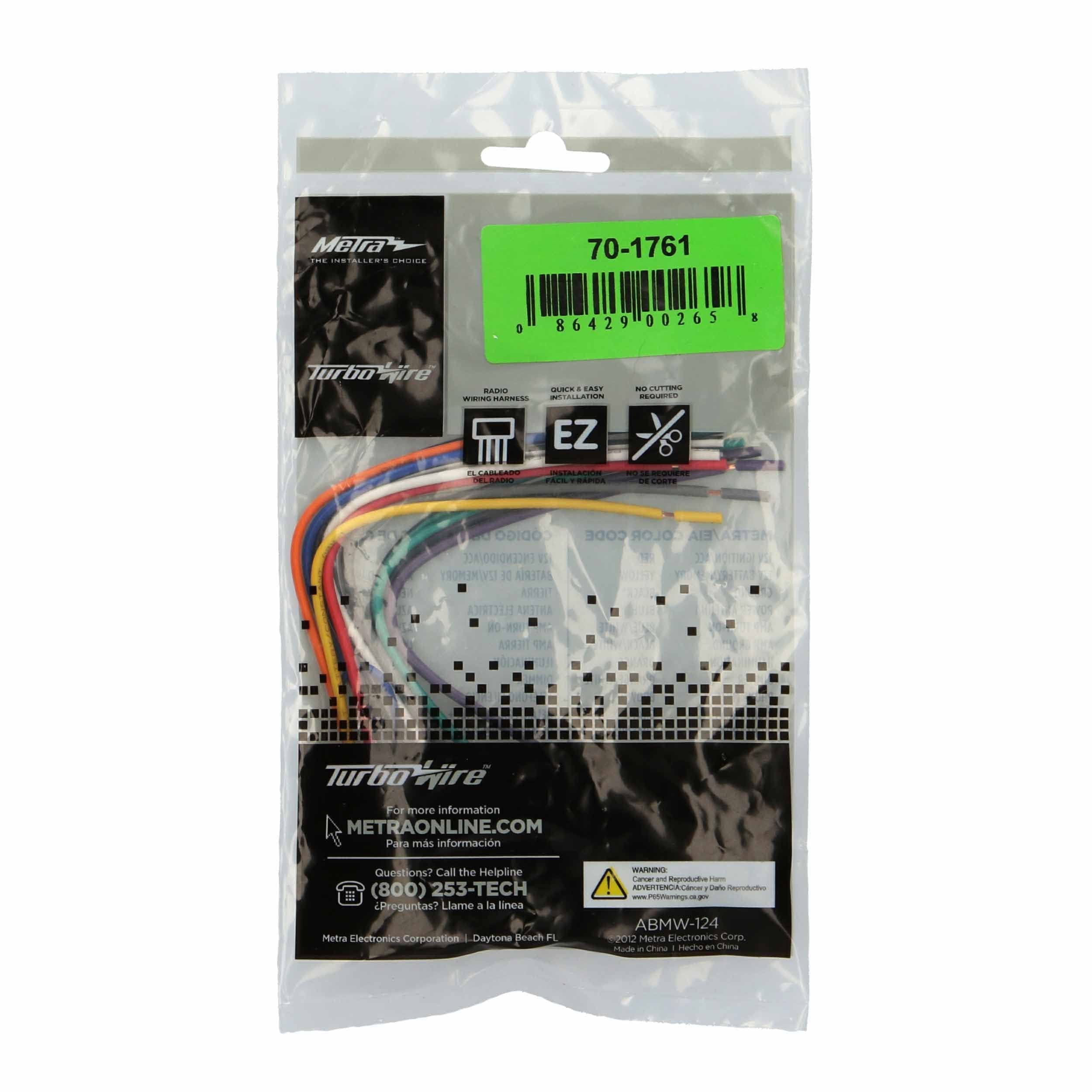 Metra 70-1761 Radio Wiring Harness For Toyota 87-Up Power 4 Speaker